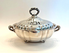 Vintage EPCA Silverplate by Poole 660 Footed Dish with Lid Elegant Fluted Design picture