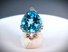 Swiss Blue Topaz Pendant Sterling Silver Perfect Gift picture