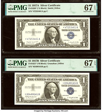 1957A & 1957B  $1 Silver *STAR* (*A & B* Blocks) fr. 1620* & 1621*--PMG 67 EPQ picture