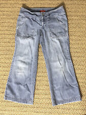 Vintage 90s Y2K Blue Asphalt Button Fly Capri Cropped Jeans Medium Wash Size 5 picture