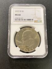 1977 D EISENHOWER DOLLAR NGC MS-66 - UNCIRCULATED - IKE DOLLAR - CERTFIED - $1 picture