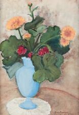 Sonja Troedsson, listed Swedish artist. Oil on canvas. Floral still life. picture
