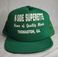 Vintage Snapback Mesh Truckers Hat Cap N-Side Superette Thomaston Georgia Green picture