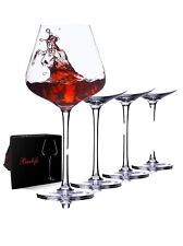 Hand Blown Red Wine Glasses Set of 4 – 23 Oz Burgundy Wine Glasses with Long Ste picture