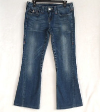 TRUE RELIGION JOEY VINTAGE WOMENS LOW RISE FLARE USA MADE BLUE JEANS SIZE 29 picture