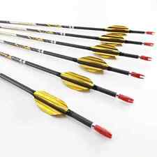 Archery Carbon Arrows Spine Shaft Compound Recurve Bow Hunting Vanes Nock Points picture
