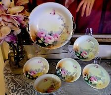 Stunning NORITAKE Hand Painted BERRY SET CENTERPIECE BOWL Cabbage Roses picture