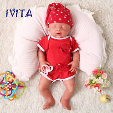 IVITA 18 inch Eyes-closed Baby Doll Girl Full Body Soft Silicone Lifelike Reborn picture
