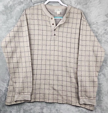 Vintage L.L Bean Mens Thermal Henley Shirt Long Sleeve Tattersall Check XL USA picture