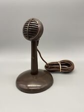 Vintage 1930's Astatic Brown Biscuit Microphone w/ Handle & Base -UNTESTED- picture