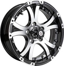 15X5 5X4.5 BLACK MACHINED FACE & LIP 0OS 2150LCC VIKING WHEEL**TRAILER USE ONLY* picture