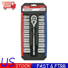 21 Piece 1/2 Inch Drive Ratchet and Socket Set for Auto Repairing & Household US picture