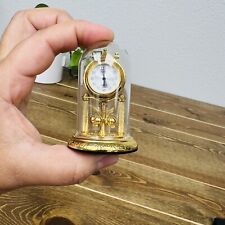 Bulova 1990 Solid Brass Candice Anniversary & Glass Dome Miniature Clock picture