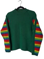 Ski Country Colorado Knitting Mills 100% Wool Ski Sweater Sz Sm Vintage Rainbow picture