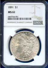 1891 P NGC MS61 Morgan Silver Dollar $1 US Mint Rare Key Date Coin 1891-P MS-61  picture