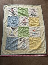 Vintage 50s Baby Quilt Hand Tied Nursery Rhyme Characters Cross Stitch picture