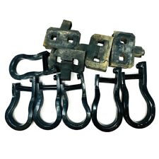 6 pcs Black Steel New Old Stock Tow Hooks w/ 4 pcs Used Cover Foam picture