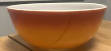 Big 1970's Pyrex #404 Burnt Orange Flameglo Ombre 4 Qt Nesting Mixing Bowl picture