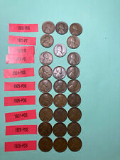 1920PDS-1929PDS  26 LINCOLN WHEAT CENTS, complete 20's set, except for 22 