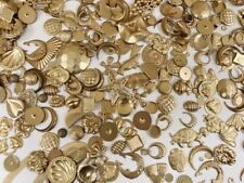 1/2 POUND VINTAGE ASSORTED SOLID BRASS STAMPINGS, FINDINGS & SETTINGS LOT 1652 picture