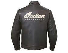 Men's New Indian Motorcycle Distressed genuine Cowhide Leather Biker Jacket picture