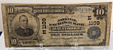 1902 $10 Ten Dollar National Bank Note FR616 - Baltimore, MD - GD/VG Condition picture