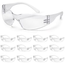 12 Pack Pair Protective Safety Glasses Clear Lens Eyewear Anti Scratch Work UV picture