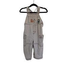 Disney Vintage Pooh Overalls Tiger Baby Kids Denim Cargo Gray Classic Kidcore picture