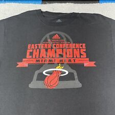 Miami Heat T-Shirt Mens Large Black Vintage Adidas NBA Playoffs Dewayne Wade picture