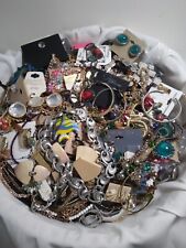 Vintage To Now Junk Jewelry One Pound Gold Tone Silver Tone Rhinestone Pieces picture