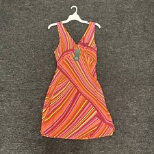 Wild Fable Womens Med Sleeveless Orange Pink Stripes Vneck Swim Beach Sun Dress picture