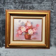 Vintage Robert Cox Signed Oil Painting Floral Still Life 8 x 10 on Board Framed  picture