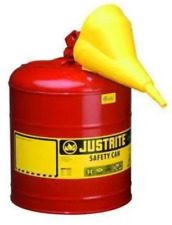 Justrite 7150110 5 Gal. Red Galvanized Steel Type I Safety Can With FUNNEL NEW picture