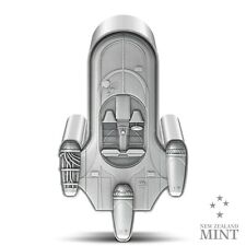 2024 Niue Star Wars X-34 Landspeeder 1 oz Silver Shaped Antiqued Coin picture