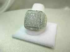 3.00Ct Round Cut Real Moissanite Men's Cluster Pinky Ring 14k White Gold Plated picture