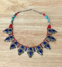 Vintage Tibetan Nepalese Turquoise, Coral Lapis Necklace  picture