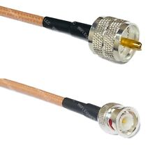 RG142 Silver PL259 UHF Male to BNC MALE Coax RF Cable USA Lot picture