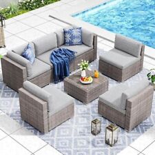 7PC Outdoor Patio Furniture Set Sectional Sofa PE Rattan Wicker Conversation Set picture