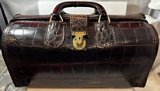 Vintage 50s Upjohn Doctors Bag Case Genuine Brown Cowhide Leather Travel Bag Key picture