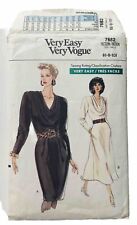 Very Easy Very Vogue Pattern 7682 Misses 6-8-10 Cut 1989 Elegant Draped Neckline picture