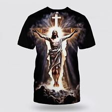 Jesus On The Cross 3D All Over Print T-Shirt - Gift For Christian picture