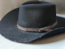 vintage 3X FUR FELTED western 7 black CHARLIE 1 HORSE cowboy hat WESTERN picture