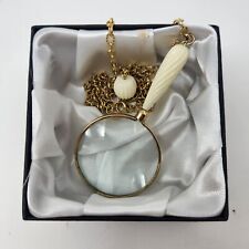 Vintage Monocle Necklace Magnifying Glass Pendant with Storage Box picture