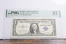 1957A Silver Certificate Blue Seal PMG 67 EPQ Superb Gem Unc Star Note picture