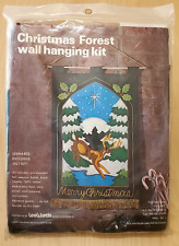 Vintage 1979 LeeWards  Felt Art Embroidery Kit Christmas Forest Wall Hanging Kit picture