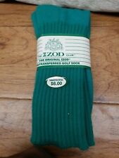 NOS VTG Izod Sport Crew Socks 70s 80s Green fits size 10-13 picture