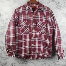 Vintage Woodsman By Klondike Mens M L Flannel Insolated Jacket Camp Shirt Plaid picture