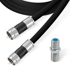 Black RG6 Coaxial Cable for Internet, HD TV, Satellite, Antenna with Barrel picture