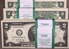 Rare Lot of (50) $2 Bills Uncirculated Two Dollar Bills - REAL CASH Collectible  picture