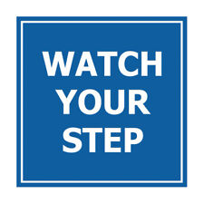 Square watch your step Sign (Blue) - Small (4x4) picture